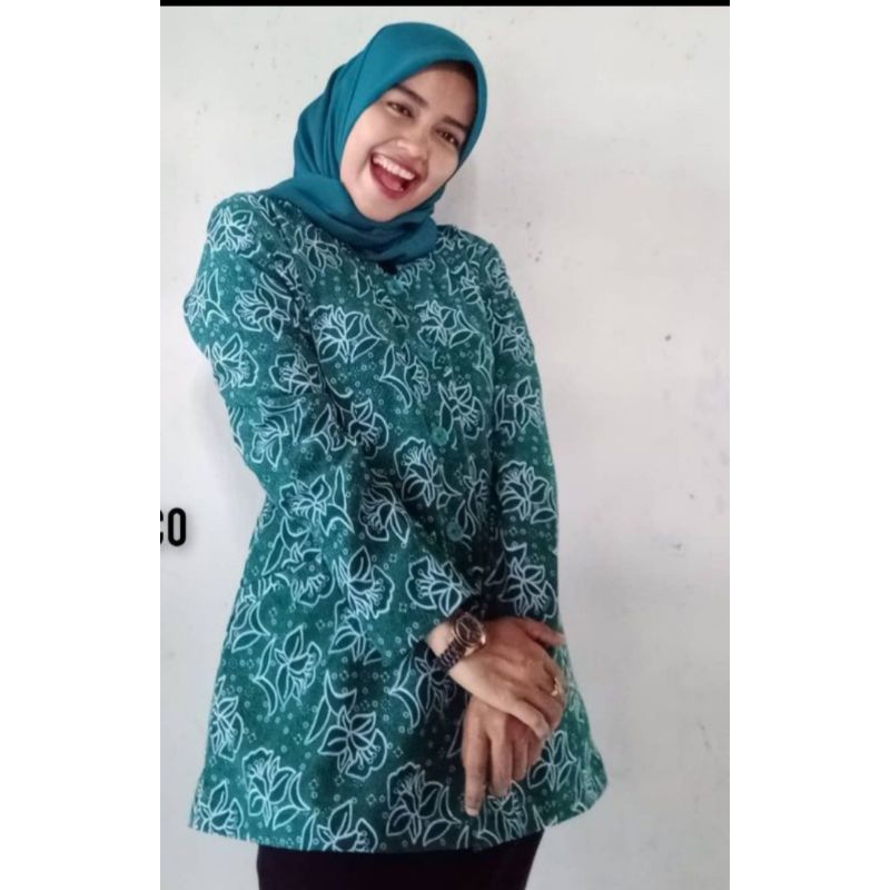 BAJU BATIK SERAGAM PKK KORPRI PGRI PRIA DAN WANITA NASIONAL KATUN FOURING // BATIK PKK HIJAU M L XL XXL XXXL