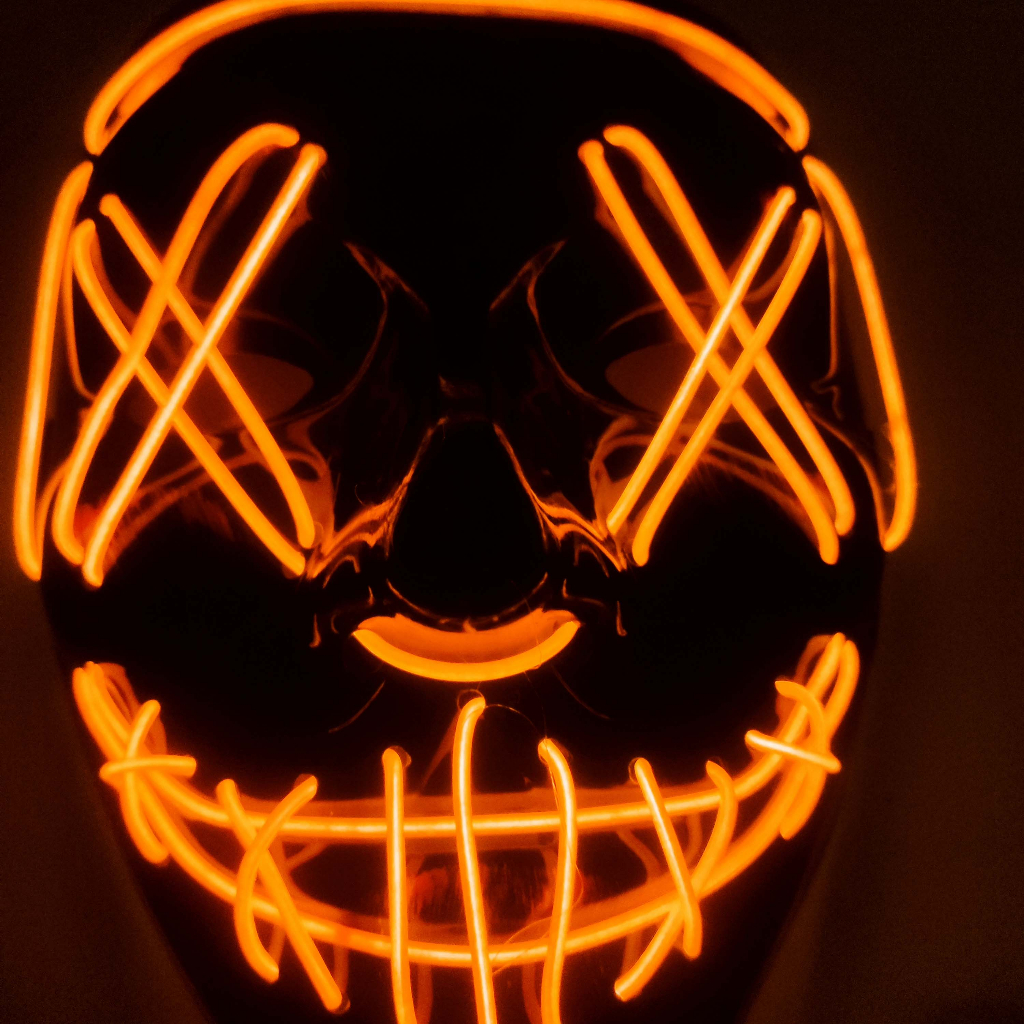 TOPENG LED THE PURGE HALLOWEEN EVENT CSOPLAY MASK MENYALA 3 JENIS KEDIPAN LAMPU IMPOR MURAH