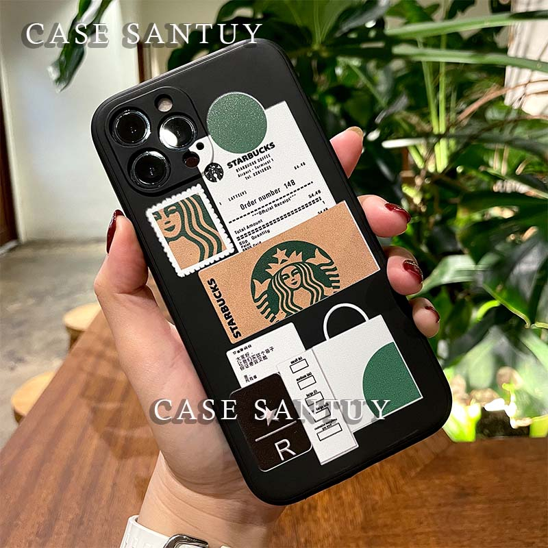 Case Casing Realme C30 C30S C31 C33 C35 C55 Case Starbuck Black Case Square Edge Phone Case Cover Casing