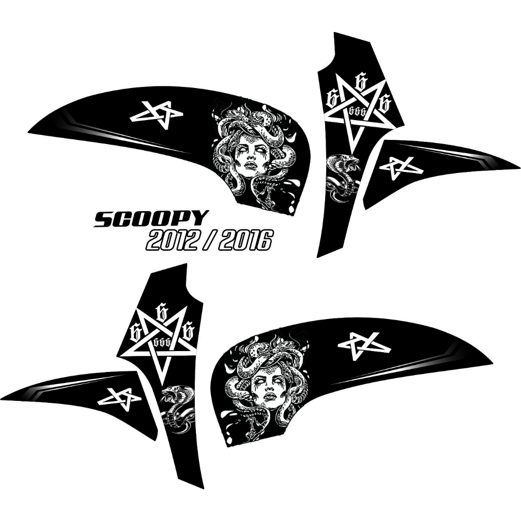 STRIPING  LIS BODY MOTOR SCOOPY 2015 / SCOOPY FI MOTIF MEDUSA VARIASI STRIPING SCOOPY 2014-2016 POLE