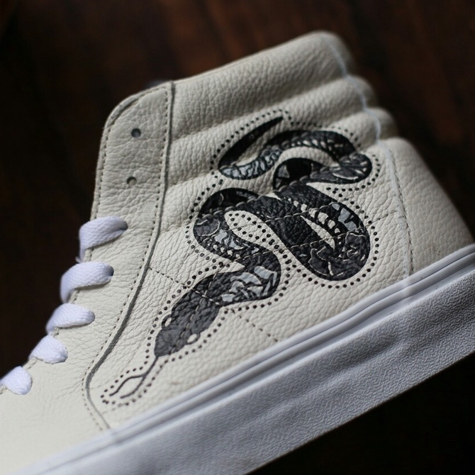 Vans Sk8-Hi Leather Snake White True White Original