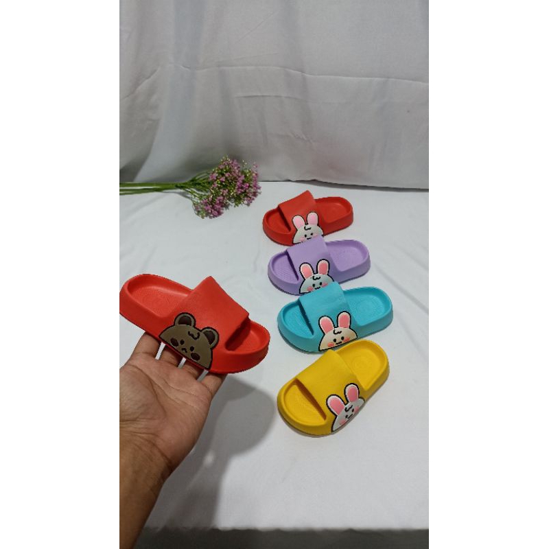 (COD) Sandal Selop Karet Anak BEAR/ Sandal Selop Anak Perempuan/Sandal Karet Anak Perempuan Size 24-