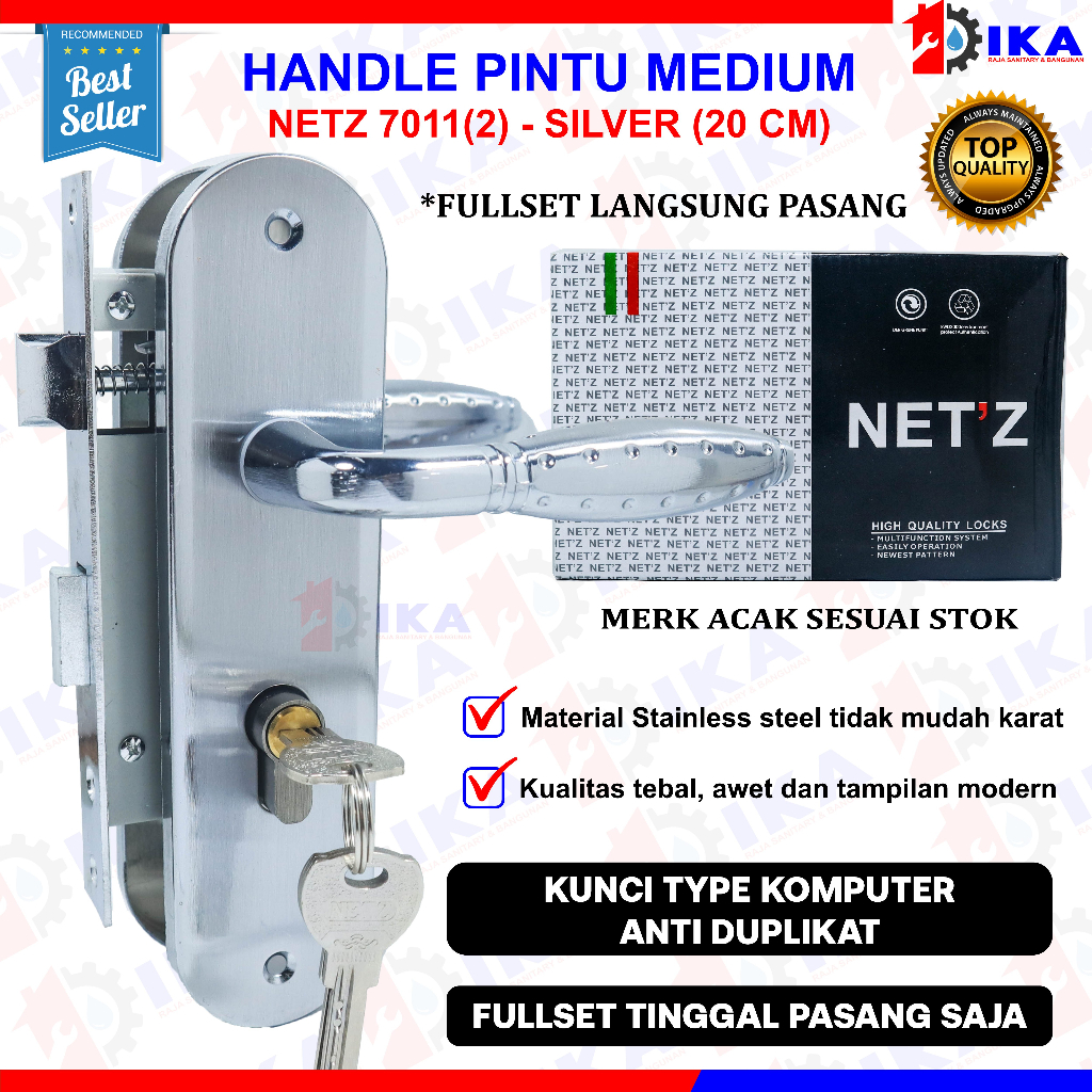 Handle Set Kunci / Body ongkel / Kunci Pintu ukuran Tanggung / gagang pintu rumah kamar satu set