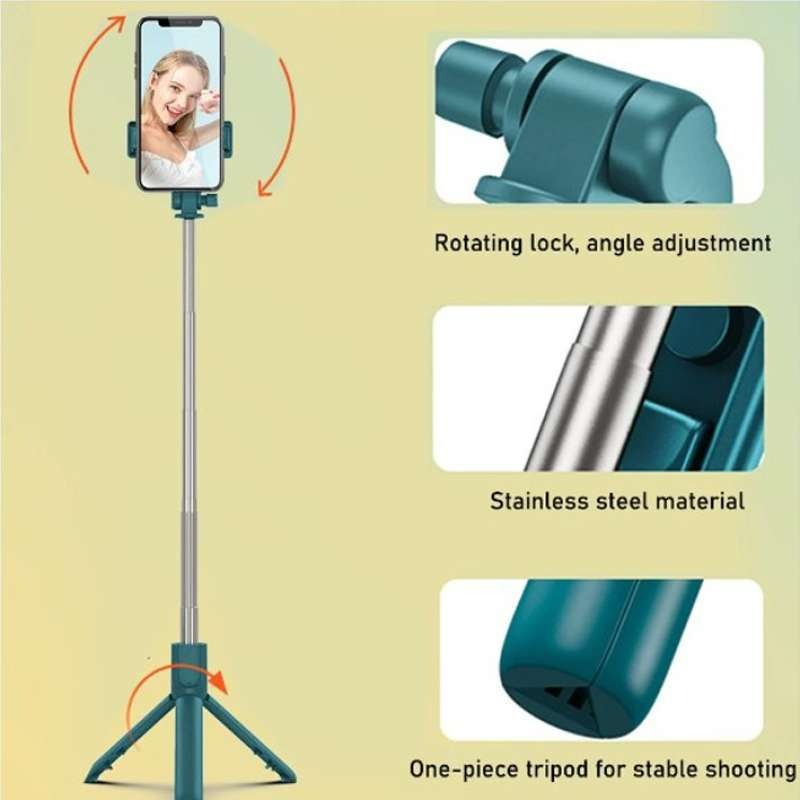 Tongsis R1 Selfie Stick 3in1 + Bluetooth Remote Shutter