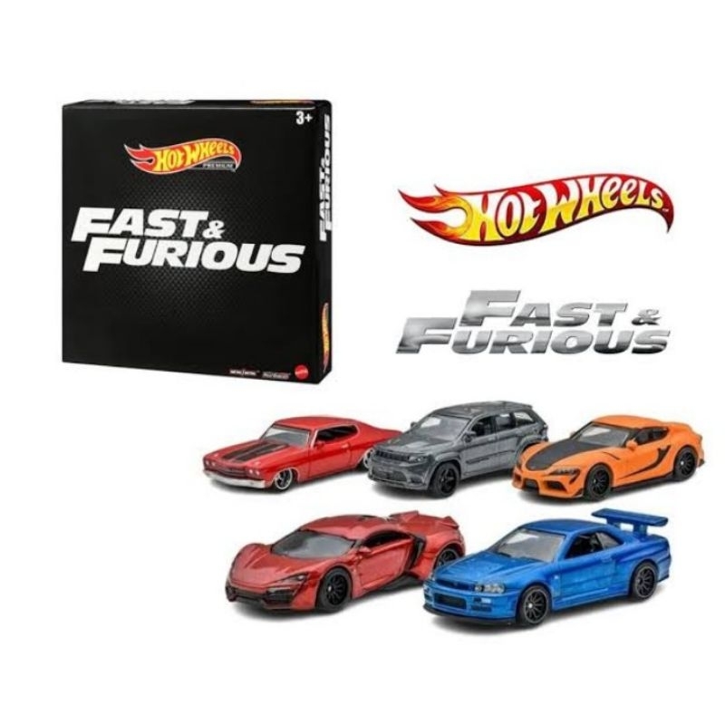 HOT WHEELS (LOOSE) FAST AND FURIOUS COLLECTOR BOX NISSAN SKYLINE GT-R R34 BNR34 JEEP CHEROKEE 20 TOYOTA GR SUPRA CHEVY CHEVELLE LYKAN HYPERSPORT