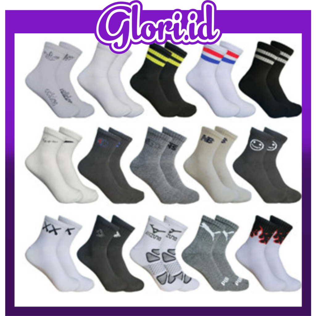 GLORI.ID Kaos Kaki Skate Oldschool Pendek / Kaos Kaki Distro Bebas Pilih Motif KK103