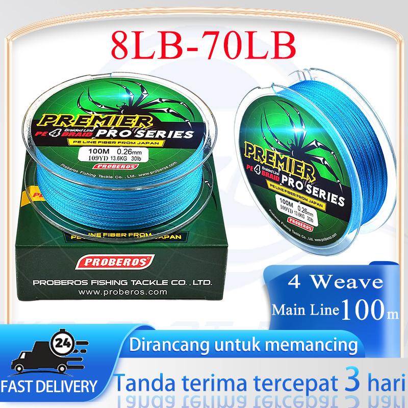 ✔️Indonesia Spot✔️Umpan pancing luar ruangan yang diimpor 100m 4 pancing kepang, memancing dengan ta