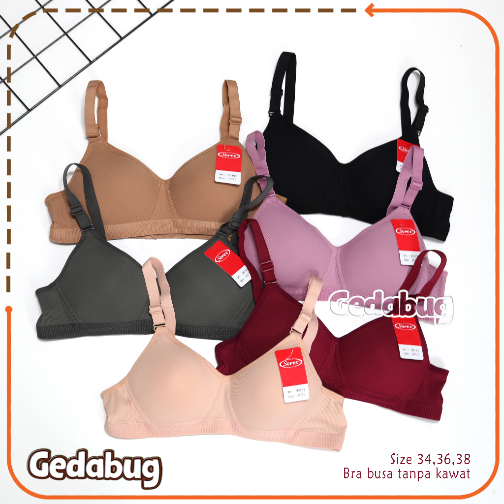 Bra BH Sorex 99175 / 99193 | Bra remaja dewasa Salur Tanpa Kawat Kait 3 - gedabug