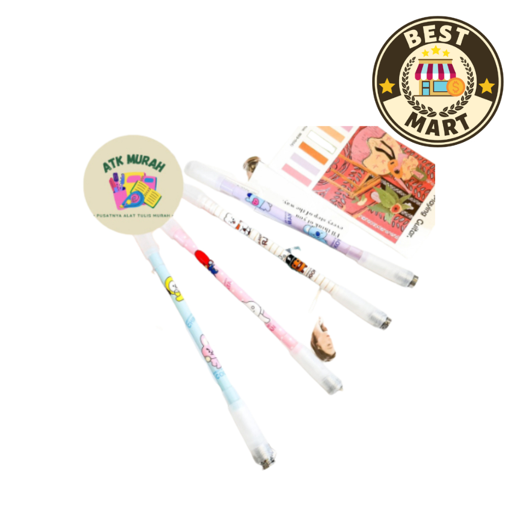 

PULPEN TONGKAT PUTAR MAGNET LED PEN MOTIF KOREA SPINNER LUCU