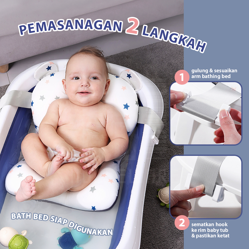 HUGO Alas Duduk Mandi Bayi Anti Slip Anti Tenggelam Bantal Mandi Bayi Premium Ultrasoft Baby Bath Helper