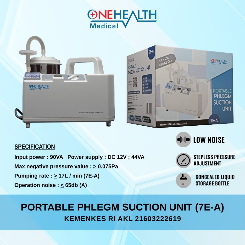 SUCTION PUMP Portable ONEHEALTH 7E-A / Alat Penyedot Dahak dan Lendir