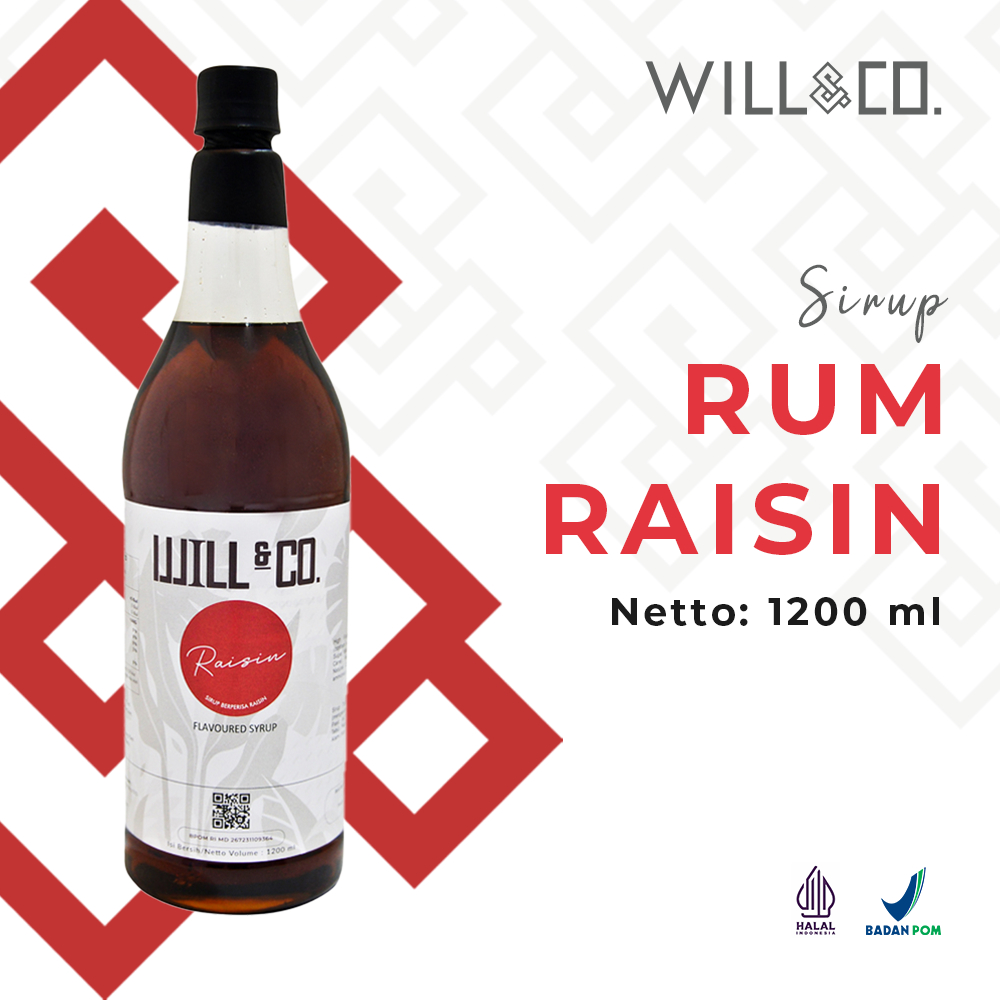 

Sirup rasa rum raisin WIll&Co 1.2 Liter