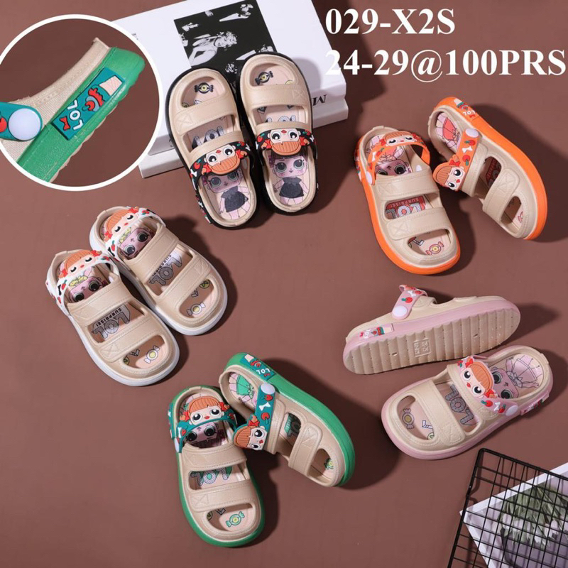 SANDAL ANAK IMPORT LOL SUPRISE JELLY KARET EVA RUBBER ADA TALI BELAKANG ORI HYS