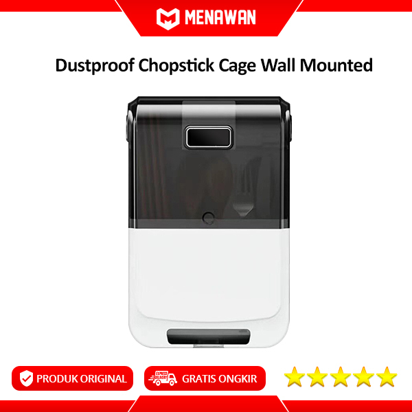 Space Saver Dustproof Wall Mounted Chopstick Cage Tempat Alat Makan Dapur Garpu Sendok Sumpit Gantung Dinding Anti Debu Original