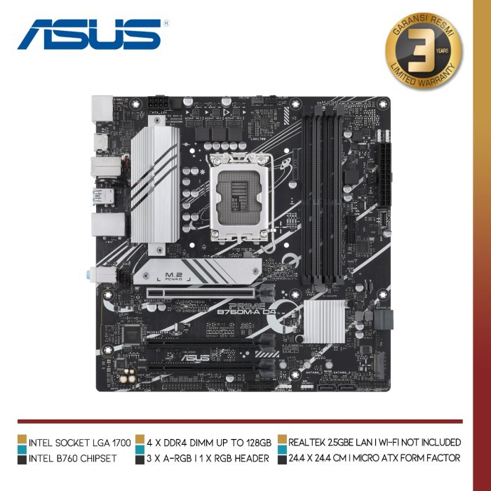 ASUS PRIME B760M-A D4 | Intel B760 LGA 1700 DDR4 Micro ATX