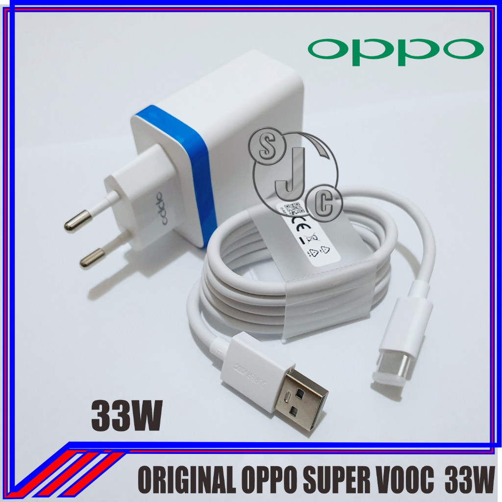 Charger Oppo A57/A77s/A96 33 Watt Supervooc 100% Original Bawaan Hp
