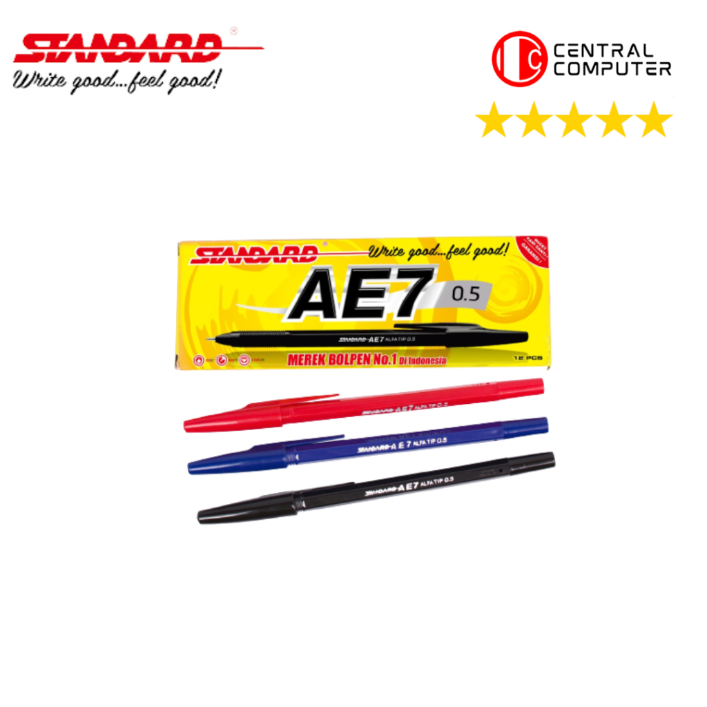 

Pulpen Standard AE7-1 pack isi 12 pcs Hitam|Biru|Merah