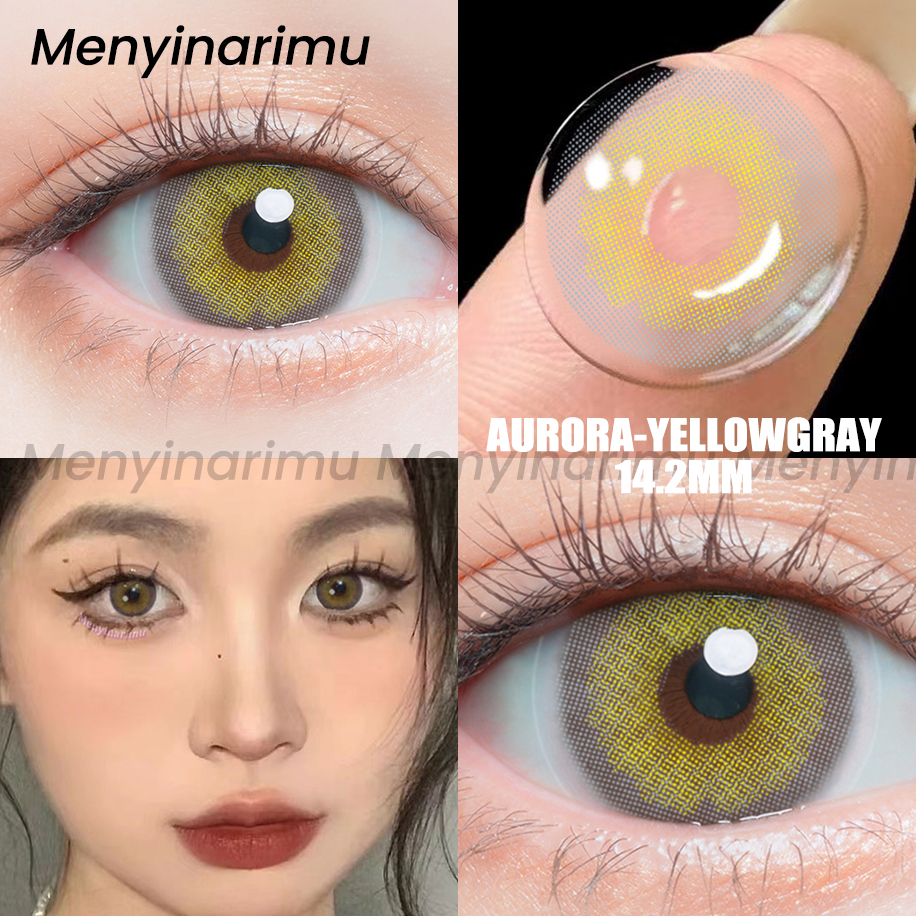 Menyinarimu【COD】Brown Softlens Softlen Warna Gray Lensa Kontak Soflen