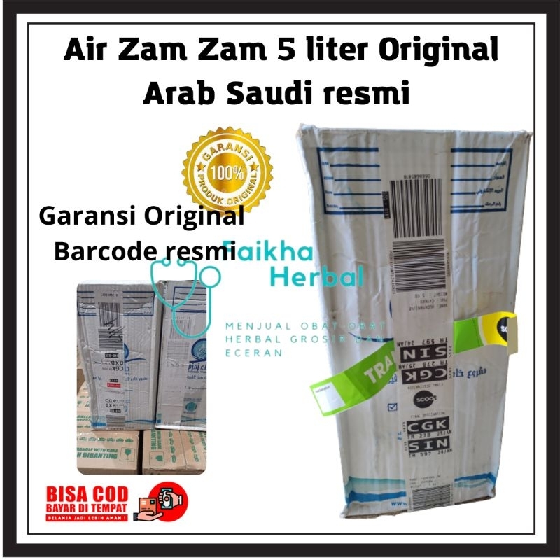 

Air Zam Zam Asli Barcode 5ltr Original Air Zamzam 5 Liter