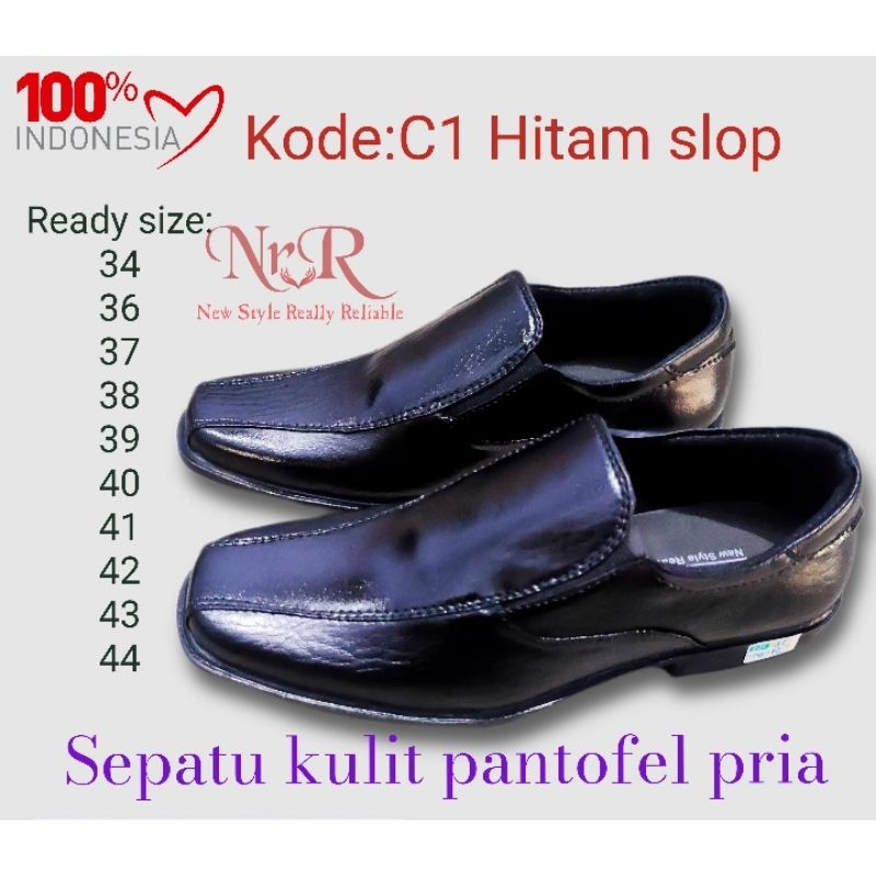 SEPATU PANTOFEL KULIT ANAK LAKI LAKI SEKOLAH DAN PONDOK/SEPATU KULIT FANTOFEL PRIA HITAM/SEPATU FORMAL ANAK REMAJA DAN DEWASA UKURAN 33 34 35 36 37 38 39 40 41 42 43 44