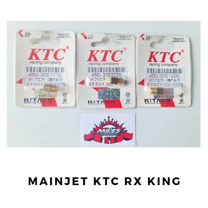 Main Jet KTC RX King Ukuran 110-300