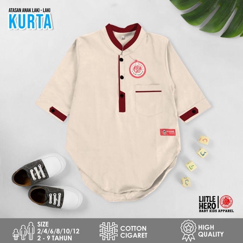 (2-9Tahun) Baju Koko Kurta Anak Laki Laki Cowok Little Hero Usia 2 - 9 Tahun