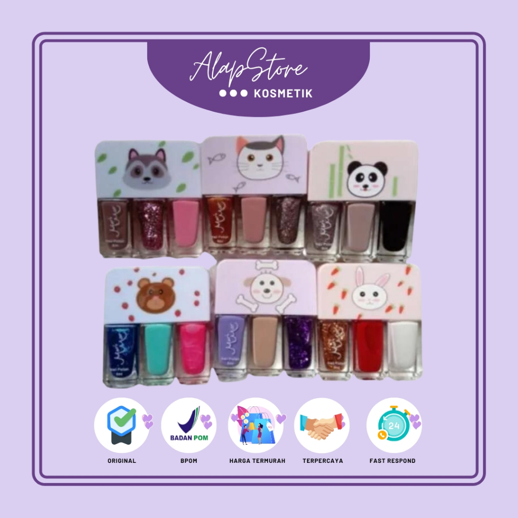 Marimar 3 In 1 Kutek Nail Polish 6 Ml / Cat Kuku 3 Warna