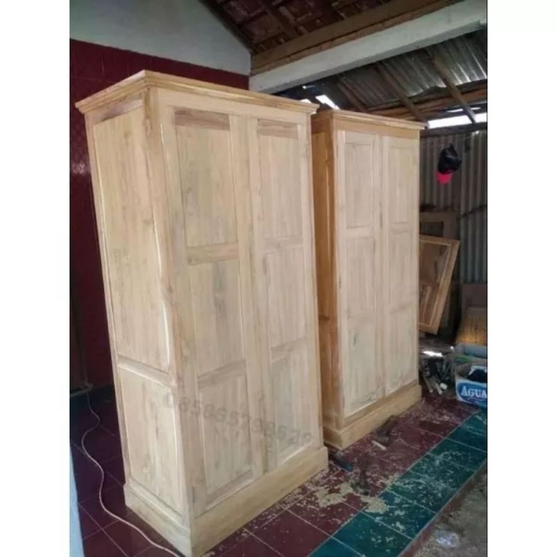 Lemari pakaian minimalis full Kayu Jati almari pakaian baju lemari minimalis Jati mentahan almari Ja