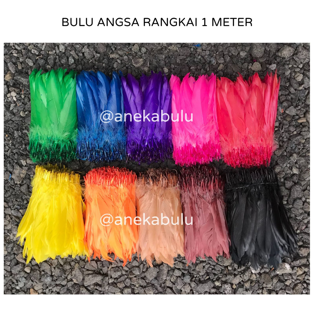 BULU ANGSA BAHAN JUJU HAT MIRROR RANGKAI WARNA PUTIH 1 METER - BAHAN MACRAME WALL DECOR HIASAN DINDI