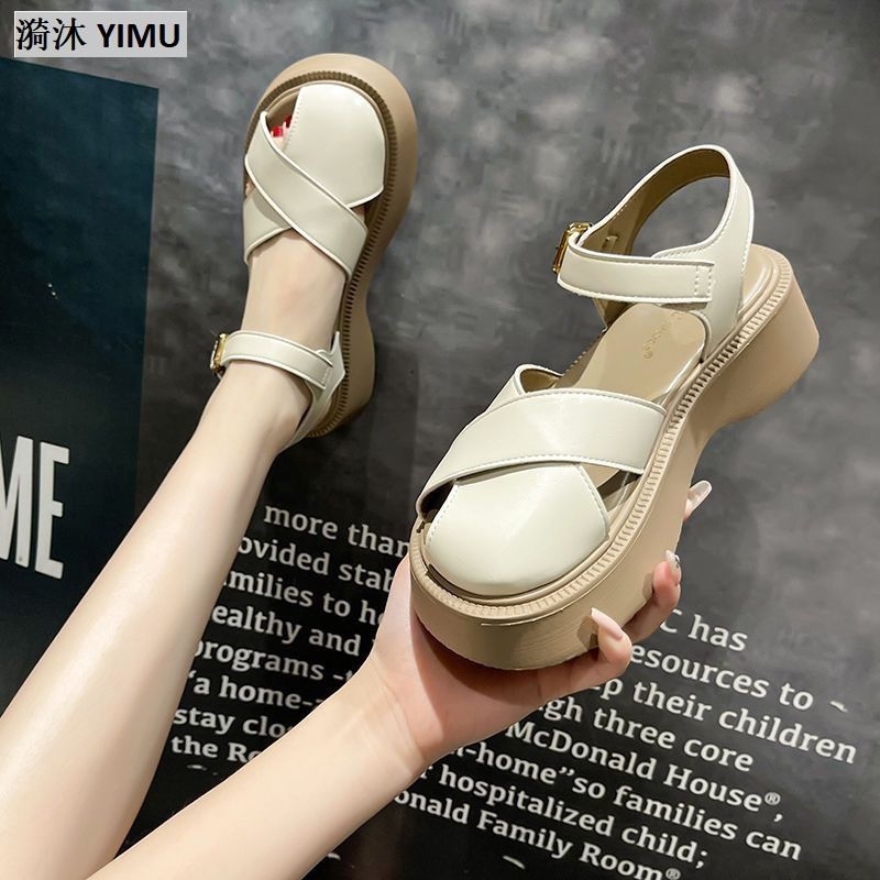 NF3598 - Sandal Tali Wedges Korea Style Fashion Wanita Import