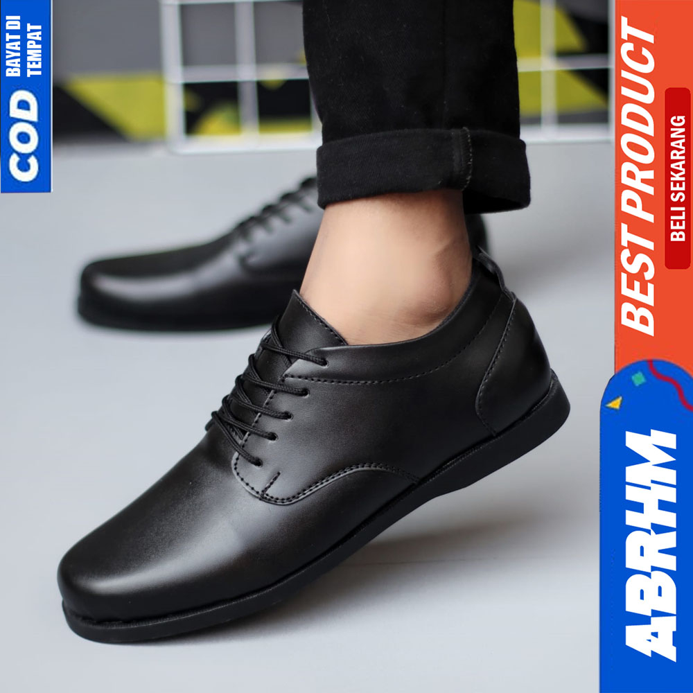 ABRHM Sepatu Oxford Formal Pantofel Hitam Tali Kerja Pria