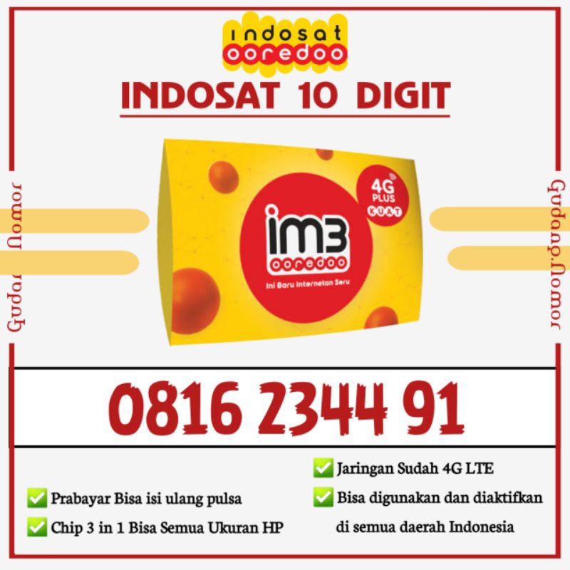 nomor cantik im3 indosat 10 digit UNIK MURAH. 10 digit im3 indosat. im3 indosat 10 digit cantik