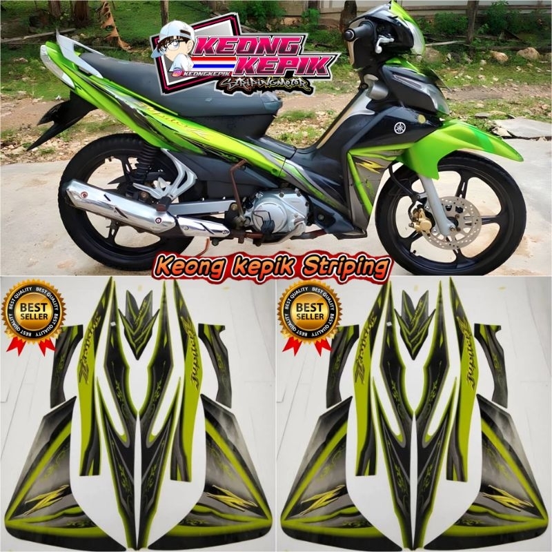 (BISA COD) STRIPING STIKER LIS BODY MOTOR YAMAHA JUPITER Z1 2010 STANDAR ORI HIJAU