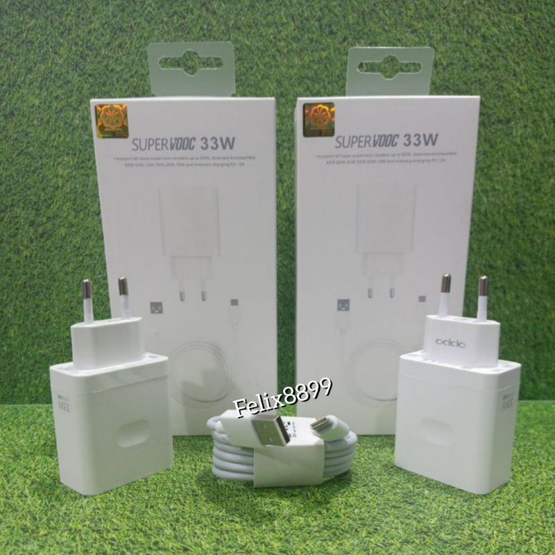 Charger Oppo A57 A74 A76 A77S A78 A95 A95 5G A96 2022 Original 33W 65W Super Vooc USB Type C