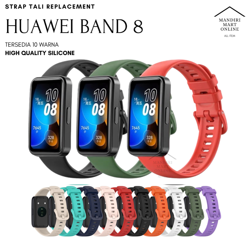 Strap Silicone Huawei Band 8 Tali Pengganti Huawei Band 8 Bahan Rubber Silikon