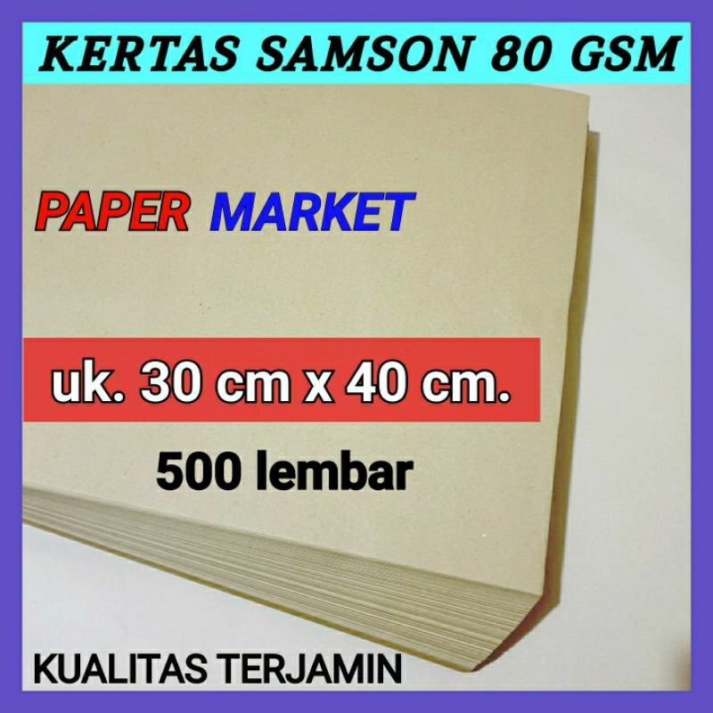 

Kertas Samson Coklat Kraft 80 GSM uk. 30 cm x 40 cm - 500 lembar