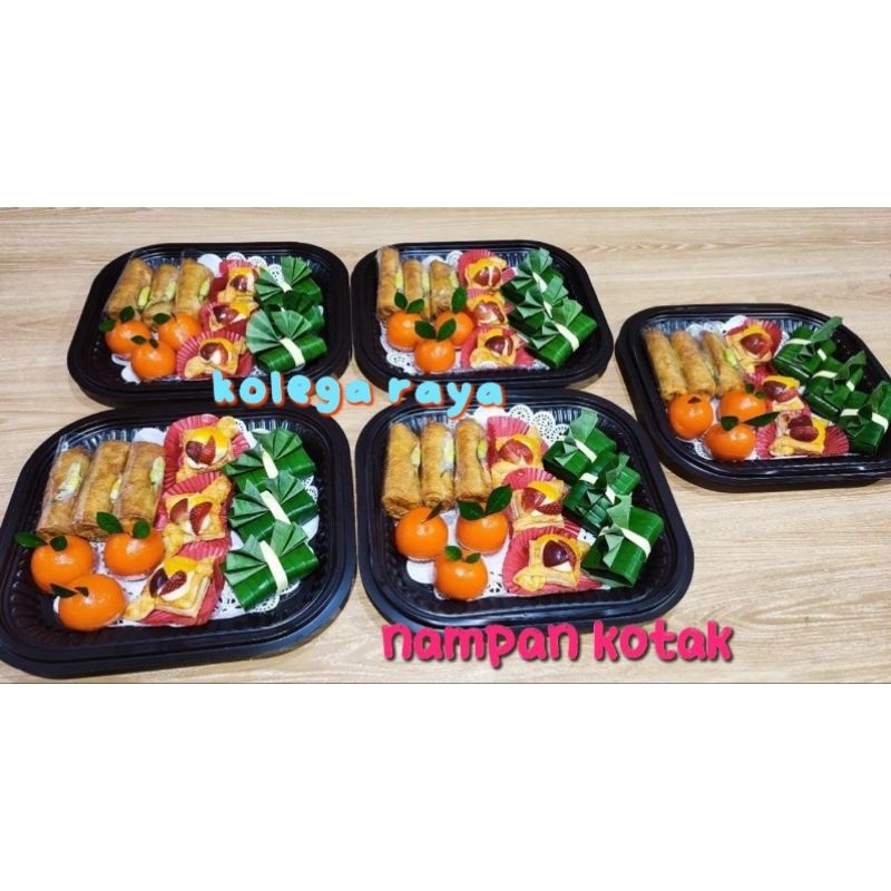 Nampan Kotak Kue Basah Cake Mini Mini Isi 10PCS Warna Coklat Alas dan Tutup