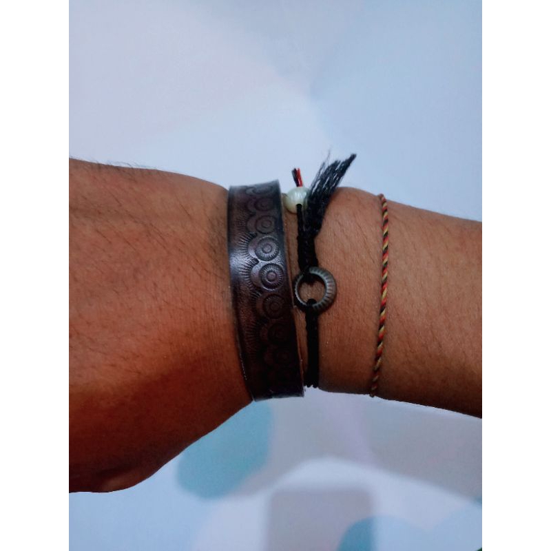 gelang kulit sapi ketrik pantex gelang kulit gelang tangan gelang handmade gelang rajut