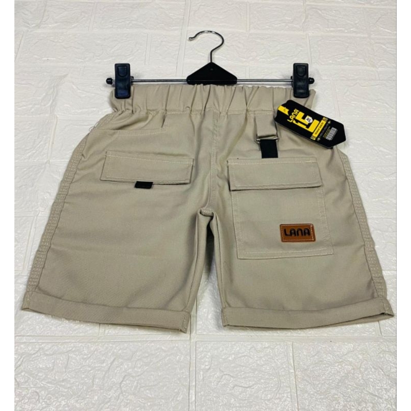 celana cargo pendek anak laki laki short pants umur 1-10 tahun kain KATUN TWILL STRETCH PREMIUM