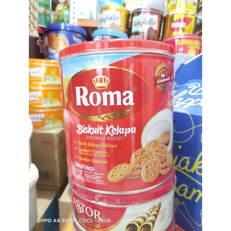 Biskuit ROMA KELAPA kaleng 345gr