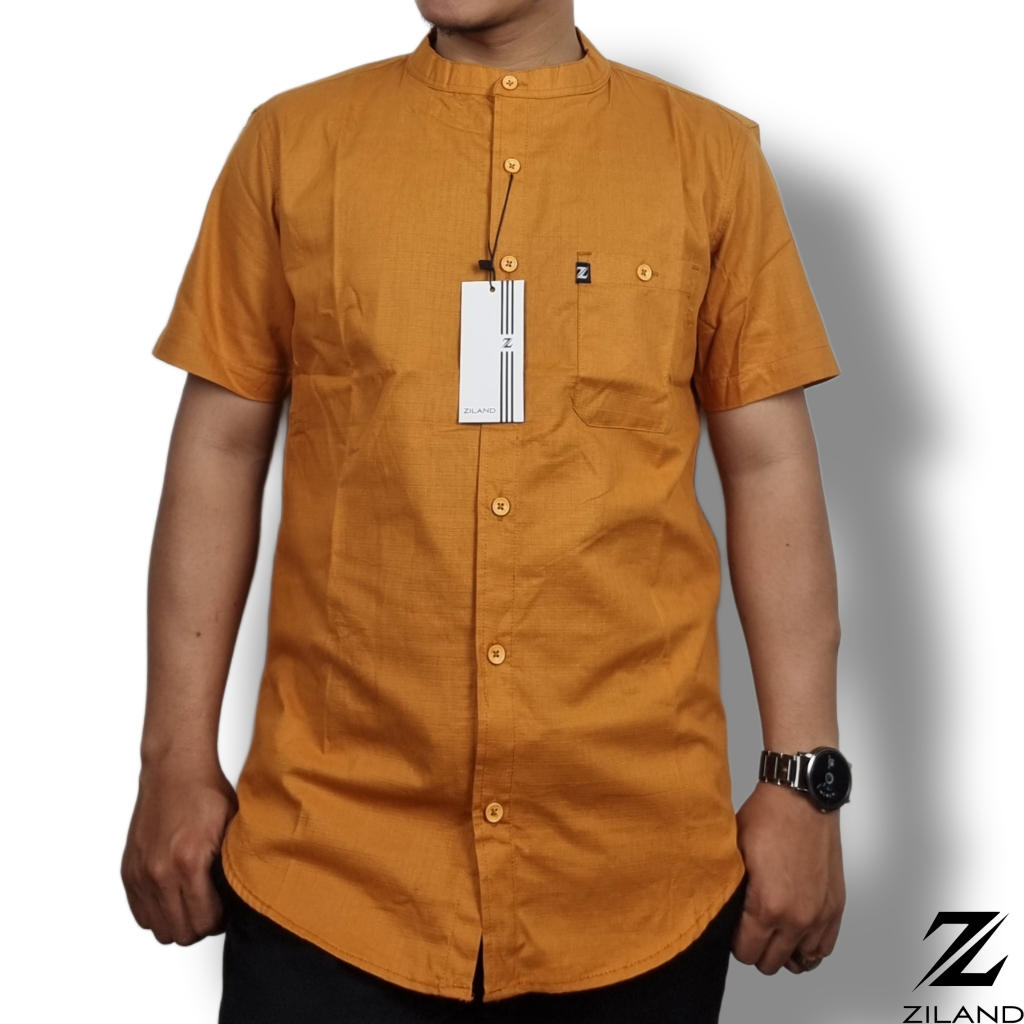 Kemko Dewasa ZILAND Kemeja Koko Pria Lengan Pendek Polos Katun Sigaret Premium Ada Ukuran Jumbo High Quality