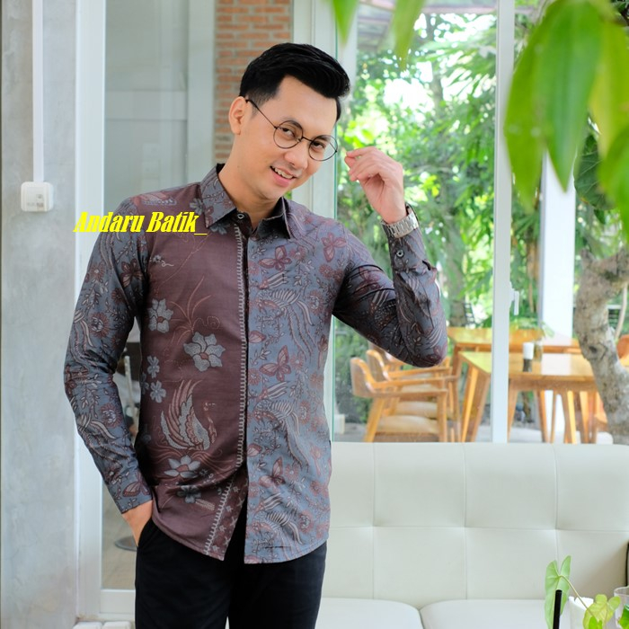 Kemeja Batik Pria Slimfit Lengan Panjang Modern Full Furing Premium Bahan Katun Primisima Solo Halus