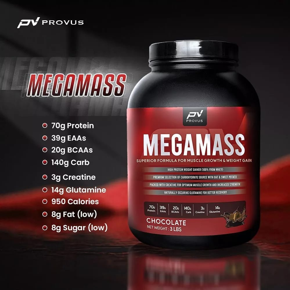 Provus Mega Mass 3 lbs Susu Gainer Penambah Berat Badan Megamass