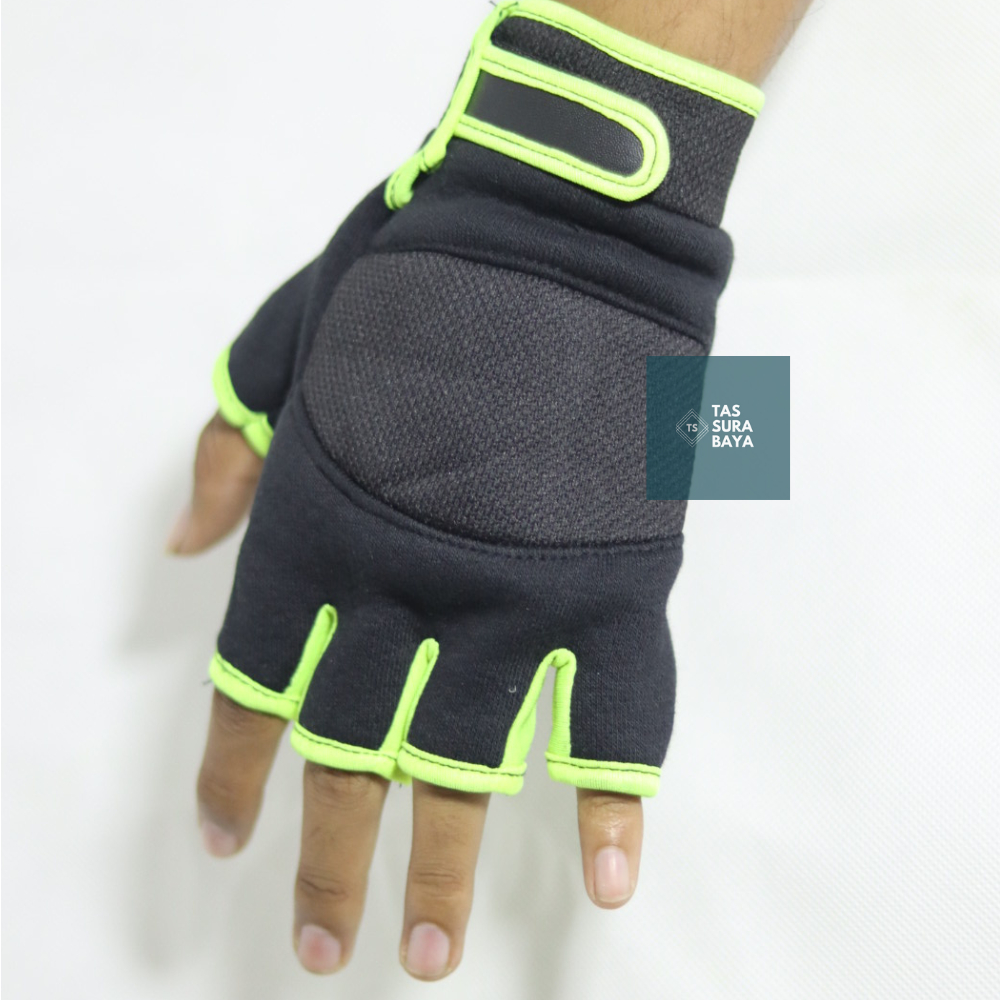Sarung Tangan Montor Pria Setengah Jari Anti Matahari Keren No Waterproof Jumbo Murah Bisa COD