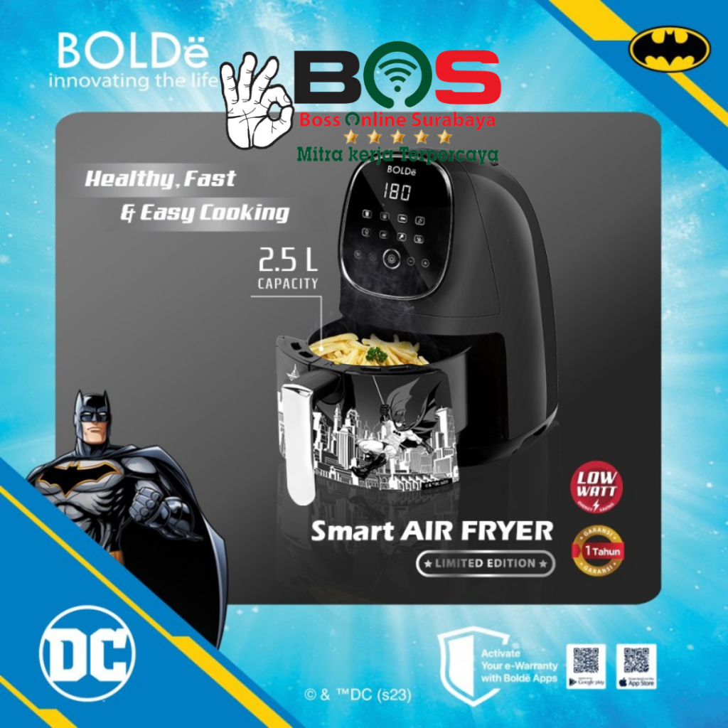 Bolde Smart Air Fryer Batman Air fryer Kapasitas 2.5L Bolde Air Fryer