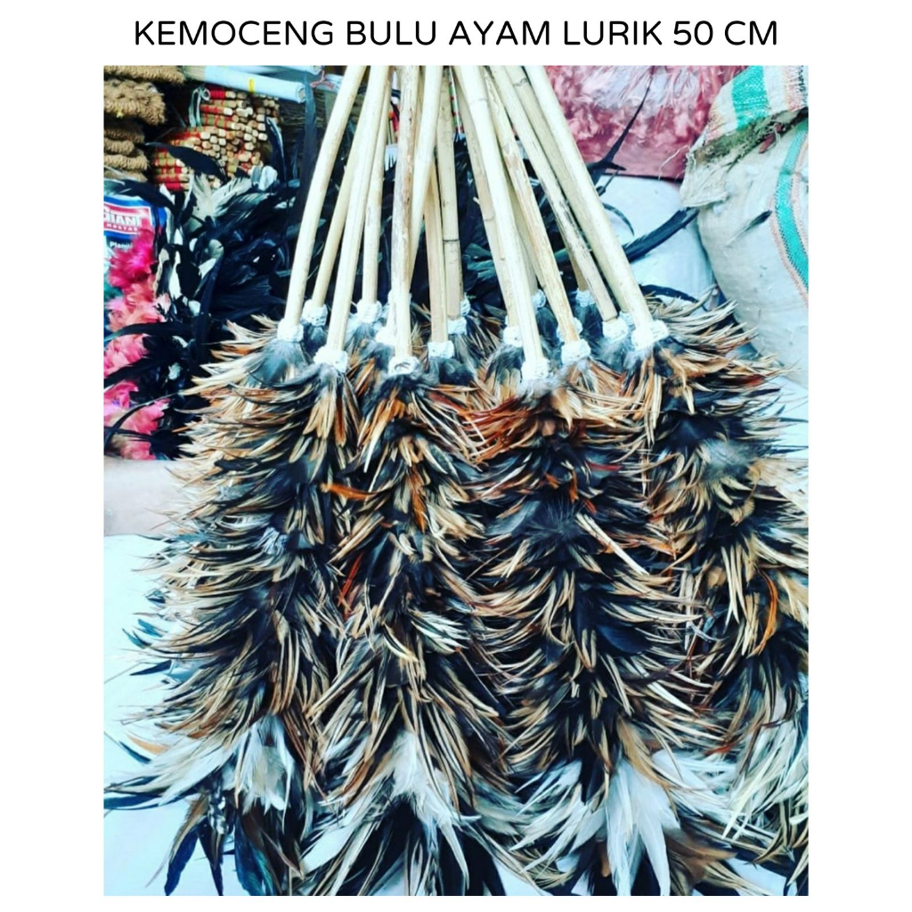 KEMOCENG BULU AYAM ASLI LANCUR LURIK PANJANG 50 CM - SULAK KEMOCENG MOBIL MICROFIBER ANTI RONTOK KEM