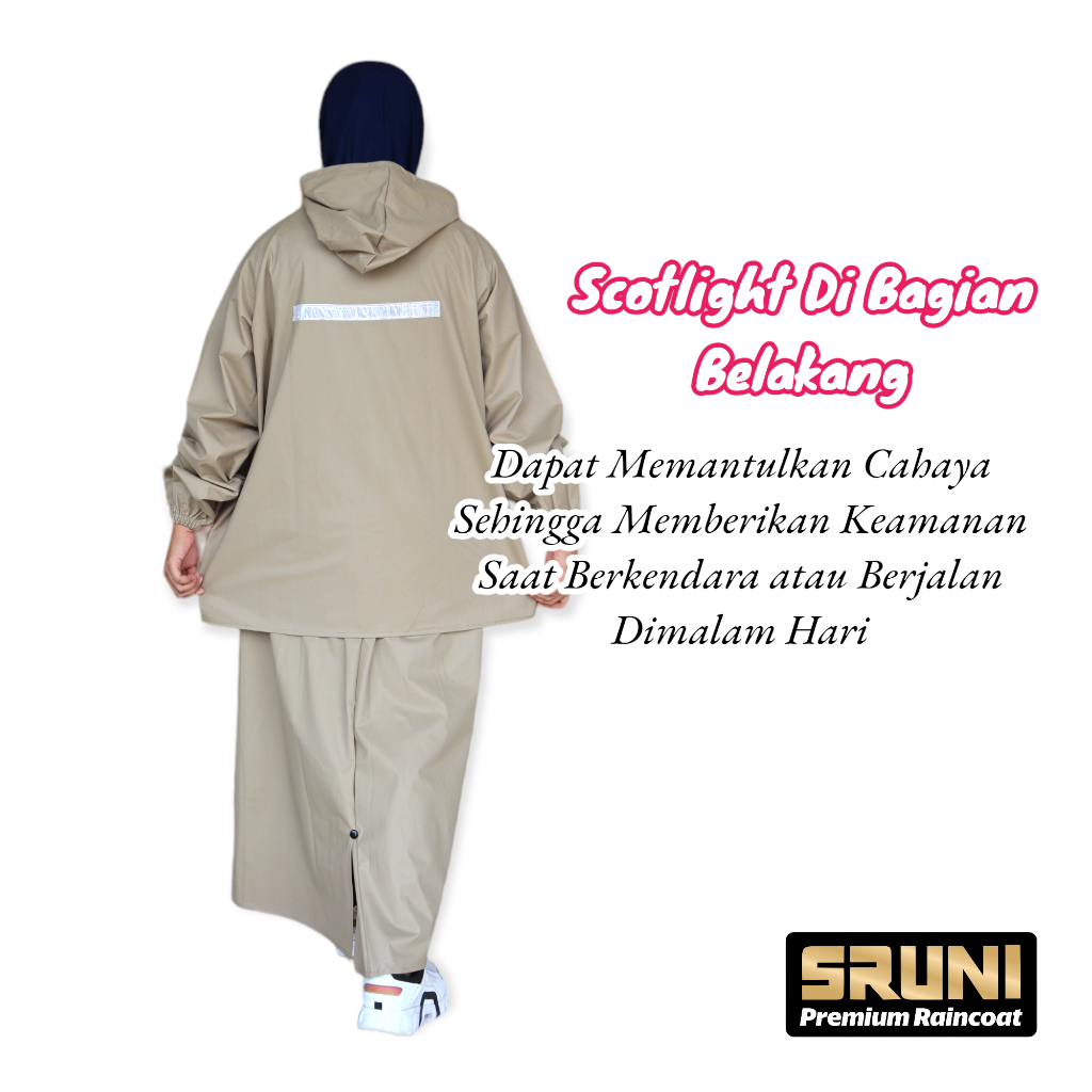 JAS HUJAN ROK WANITA MODEL TERBARU BAHAN TEBAL PVC 0.25 KUAT LENTUR ANTI REMBES MURAH GROSIR BY SRUNI JAS HUJAN ROK MUSLIMAH