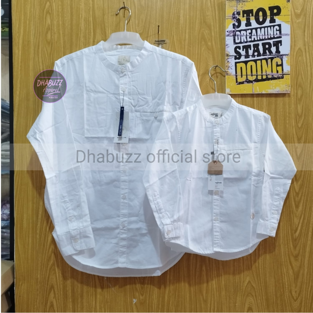 PUTIH BAJU KEMEJA KOKO KEMKO COUPLE PASANGAN AYAH ANAK LENGAN PANJANG DAN PENDEK KANCING FULL ORIGINAL SAJUAK