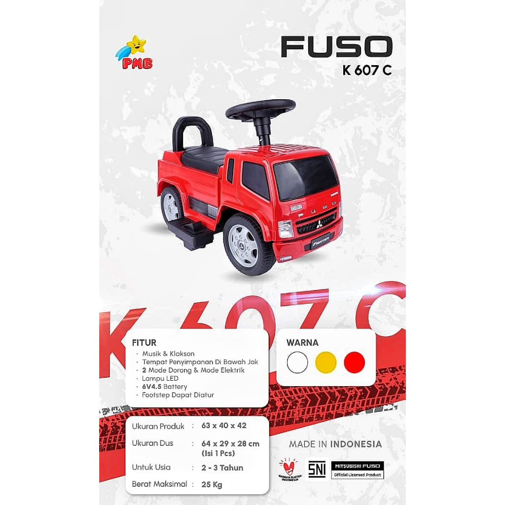 Mobil Aki Anak Tolocar Mitsubishi Fuso PMB K607C