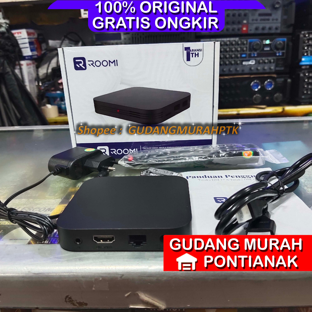 Android Box TANAKA AAA MENGUBAH TV JADI SMART bisa Screen Mirror Streaming Youtube browser video.com dan lain lain High Speed USB 2.0 mendukung 4K x 2K display QUAD CORE procecor GPU Penta mali450 1GB + 8GB Roomi